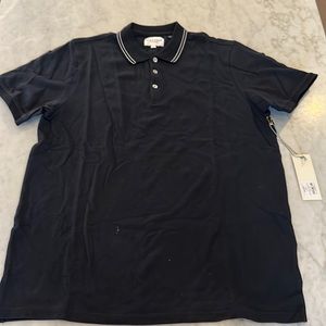 FIVEFOUR navy polo. White trim on collar. NWT. Large.